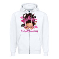 White small business messy bun Zipper Hoodie - NancyCooperArtShop