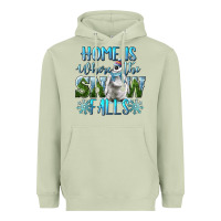 Matcha Home Is Where The Snow Falls Winter Penguin Heavyweight Hoodie - LillyAllenDesigns