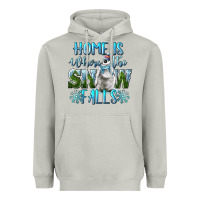Moon Dust Home Is Where The Snow Falls Winter Penguin Heavyweight Hoodie - LillyAllenDesigns