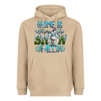 Mushroom Home Is Where The Snow Falls Winter Penguin Heavyweight Hoodie - LillyAllenDesigns