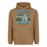 Toasted Coconut Home Is Where The Snow Falls Winter Penguin Heavyweight Hoodie - LillyAllenDesigns