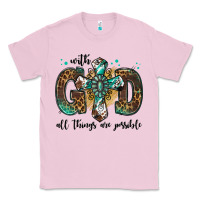 Bubblegum Pink with god all things are possible gemstone cross Classic Tee - Jasminsmagicworld