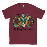 Burgundy with god all things are possible gemstone cross Classic Tee - Jasminsmagicworld