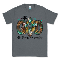 Charcoal Heather with god all things are possible gemstone cross Classic Tee - Jasminsmagicworld