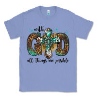 Colony Blue with god all things are possible gemstone cross Classic Tee - Jasminsmagicworld