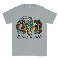 Heather Grey with god all things are possible gemstone cross Classic Tee - Jasminsmagicworld