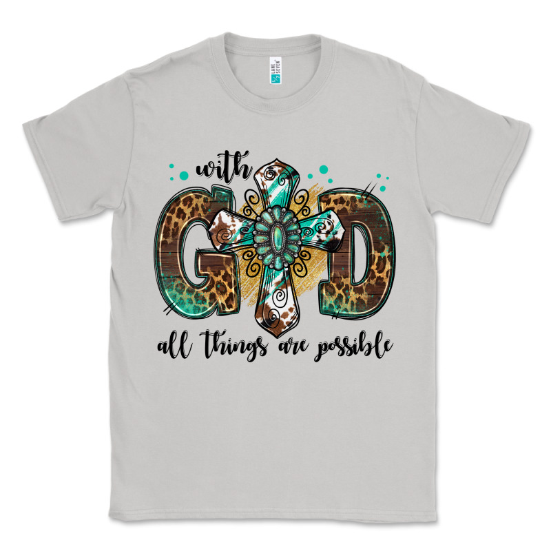With God All Things Are Possible Gemstone Cross Classic Tee by Jasminsmagicworld | Teevron