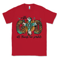 Red with god all things are possible gemstone cross Classic Tee - Jasminsmagicworld