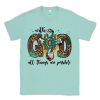 Seafoam with god all things are possible gemstone cross Classic Tee - Jasminsmagicworld