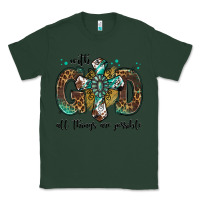 Sports Green with god all things are possible gemstone cross Classic Tee - Jasminsmagicworld