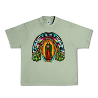 Oil Green our lady of guadalupe rainbow Urban Heavy Tee - JahusDesignShop