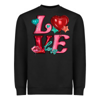 Black love with balloons Heavyweight Sweatshirt - AdoDesignShop