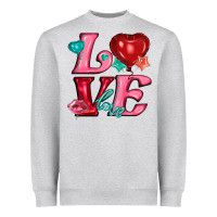 Heather Grey love with balloons Heavyweight Sweatshirt - AdoDesignShop