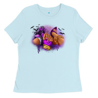 Baby Blue Halloween sneaker and heel afro woman Ladies Tee - RanaPortraitStore