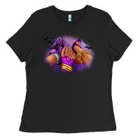Black Halloween sneaker and heel afro woman Ladies Tee - RanaPortraitStore