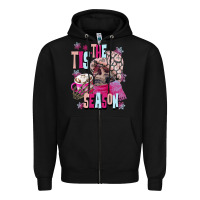 Black tis the season winter skull Zipper Hoodie - NancyCooperArtShop