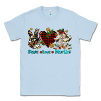 Dusty Blue peace love martini Classic Tee - AdoDesignShop