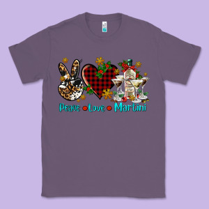 Peace Love Martini Classic Tee Designed By Adodesignshop