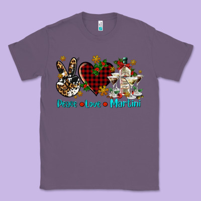 Peace Love Martini Classic Tee Designed By Adodesignshop