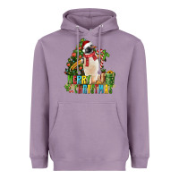 Lavender Merry Christmas Penguin Heavyweight Hoodie - LillyAllenDesigns