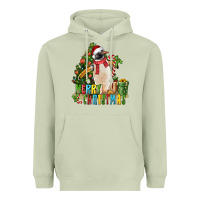 Matcha Merry Christmas Penguin Heavyweight Hoodie - LillyAllenDesigns