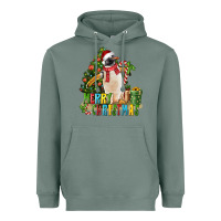 Sage Merry Christmas Penguin Heavyweight Hoodie - LillyAllenDesigns
