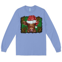 Colony Blue christmas leopard buffalo plaid baby highland cow Long Sleeve Tee - BarkalooDesign