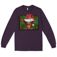 Plum christmas leopard buffalo plaid baby highland cow Long Sleeve Tee - BarkalooDesign