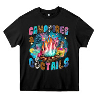 Black campfires and coctails Heavy Core Tee - Zillion Design Studio