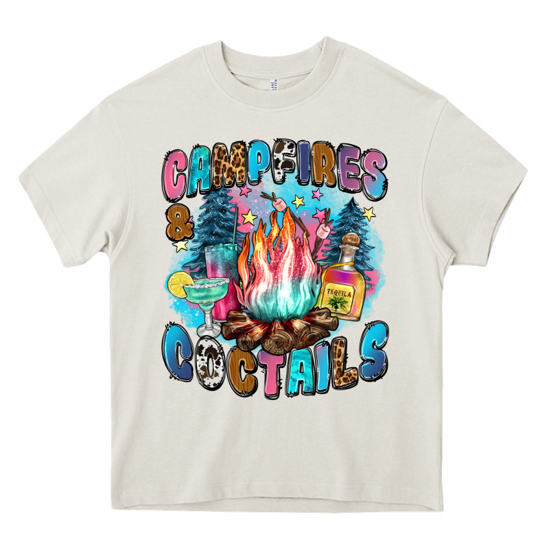 Campfires And Coctails Heavy Core Tee by Zillion Design Studio | Teevron