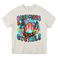 Cream campfires and coctails Heavy Core Tee - Zillion Design Studio