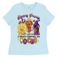 Baby Blue Hocus pocus i need coffee to focus Ladies Tee - RanaPortraitStore