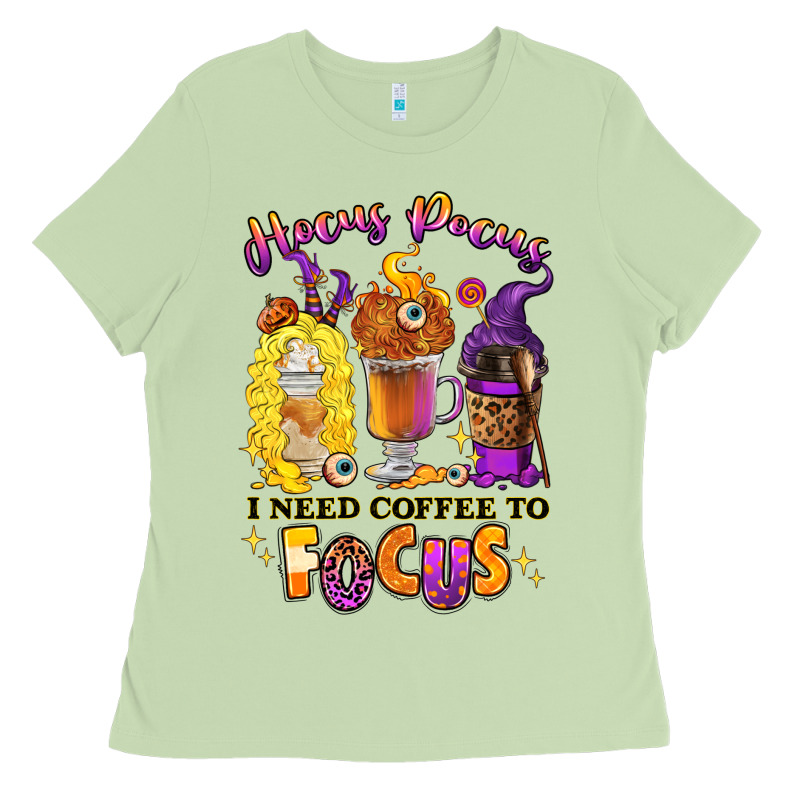 Hocus Pocus I Need Coffee To Focus Ladies Tee by RanaPortraitStore | Teevron