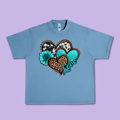 Love Turquoise Hearts Urban Heavy Tee Designed By Jasminsmagicworld