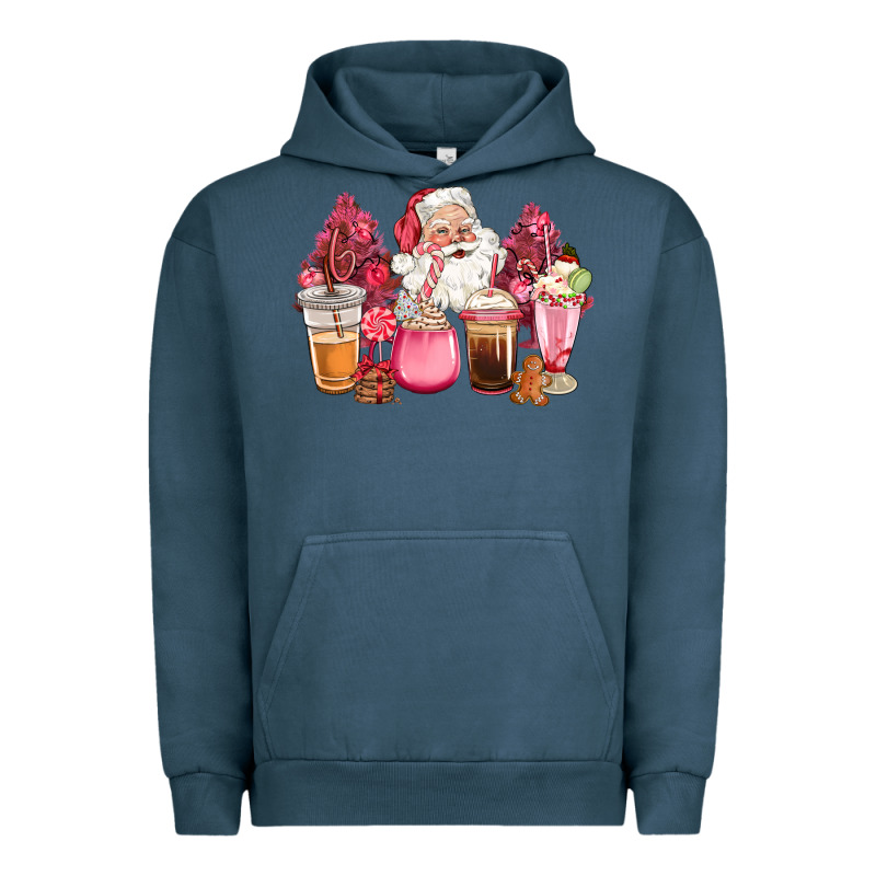 Pink Christmas Pink Tree Santa Coffe Cups Urban Hoodie by CowGirlArtShop | Teevron