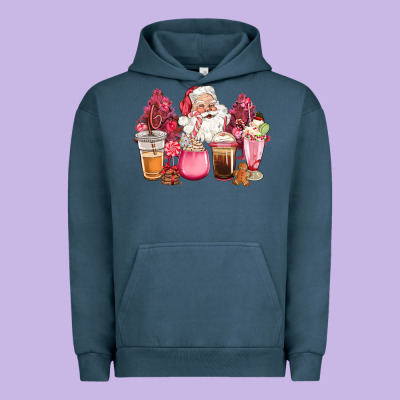 Pink Christmas Pink Tree Santa Coffe Cups Urban Hoodie Designed By Cowgirlartshop