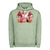 Pigment Oil Green pink christmas pink tree santa coffe cups Urban Hoodie - CowGirlArtShop
