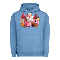Pigment Pebble Blue pink christmas pink tree santa coffe cups Urban Hoodie - CowGirlArtShop