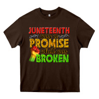 Chocolate Brown juneteenth was a promise what was broken Heavy Core Tee - texasbilliewilder