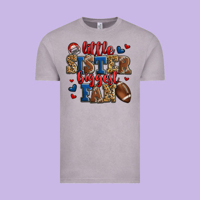 Little Sister Biggest Fan American Football Vintage Tee Designed By Jasminsmagicworld