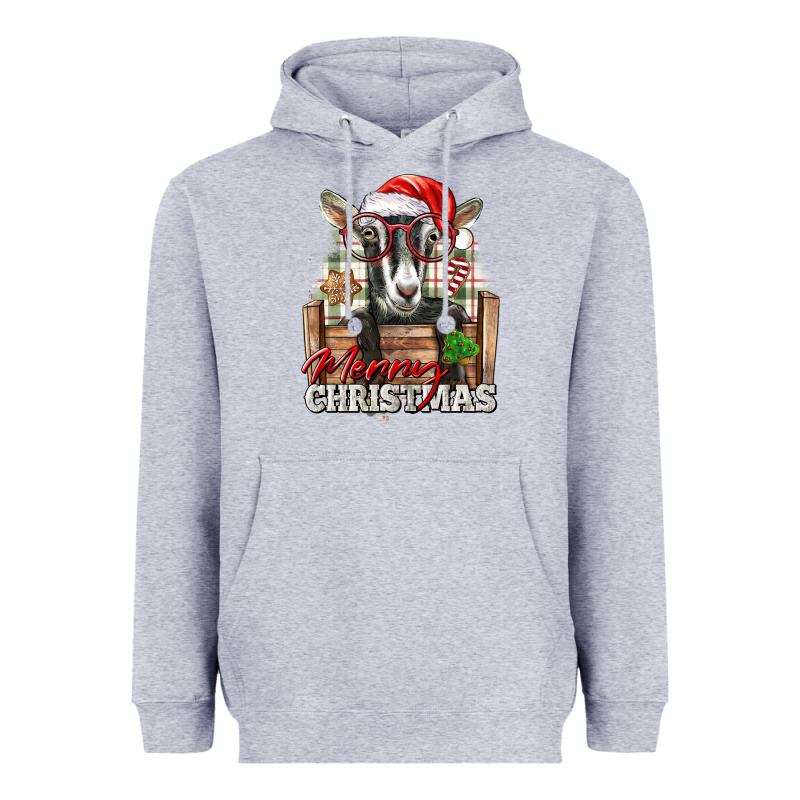 Merry Christmas Alpine Goat Heavyweight Hoodie by LillyAllenDesigns | Teevron