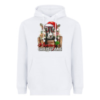 White Merry Christmas Alpine Goat Heavyweight Hoodie - LillyAllenDesigns