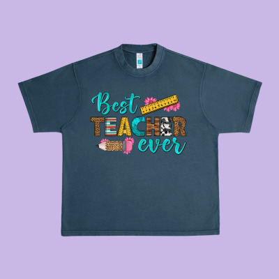 Best Teacher Ever Urban Heavy Tee Designed By Bundleandbundleshop