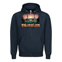 Navy traveler Zipper Hoodie - NancyCooperArtShop