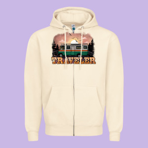 Traveler Zipper Hoodie Designed By Nancycooperartshop