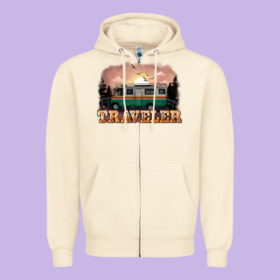 Traveler Zipper Hoodie Designed By Nancycooperartshop
