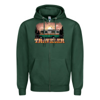 Sports Green traveler Zipper Hoodie - NancyCooperArtShop