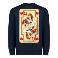 Navy love playing cards queen Heavyweight Sweatshirt - AdoDesignShop