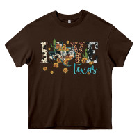 Chocolate Brown love texas map sunflower cactus cowhide leopard Heavy Core Tee - Artiststas