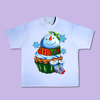 Snowman Cupcake Urban Heavy Tee Designed By Adodesignshop